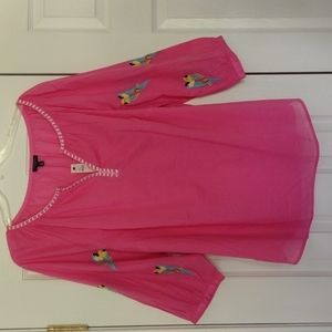 Embroidered Parrot top